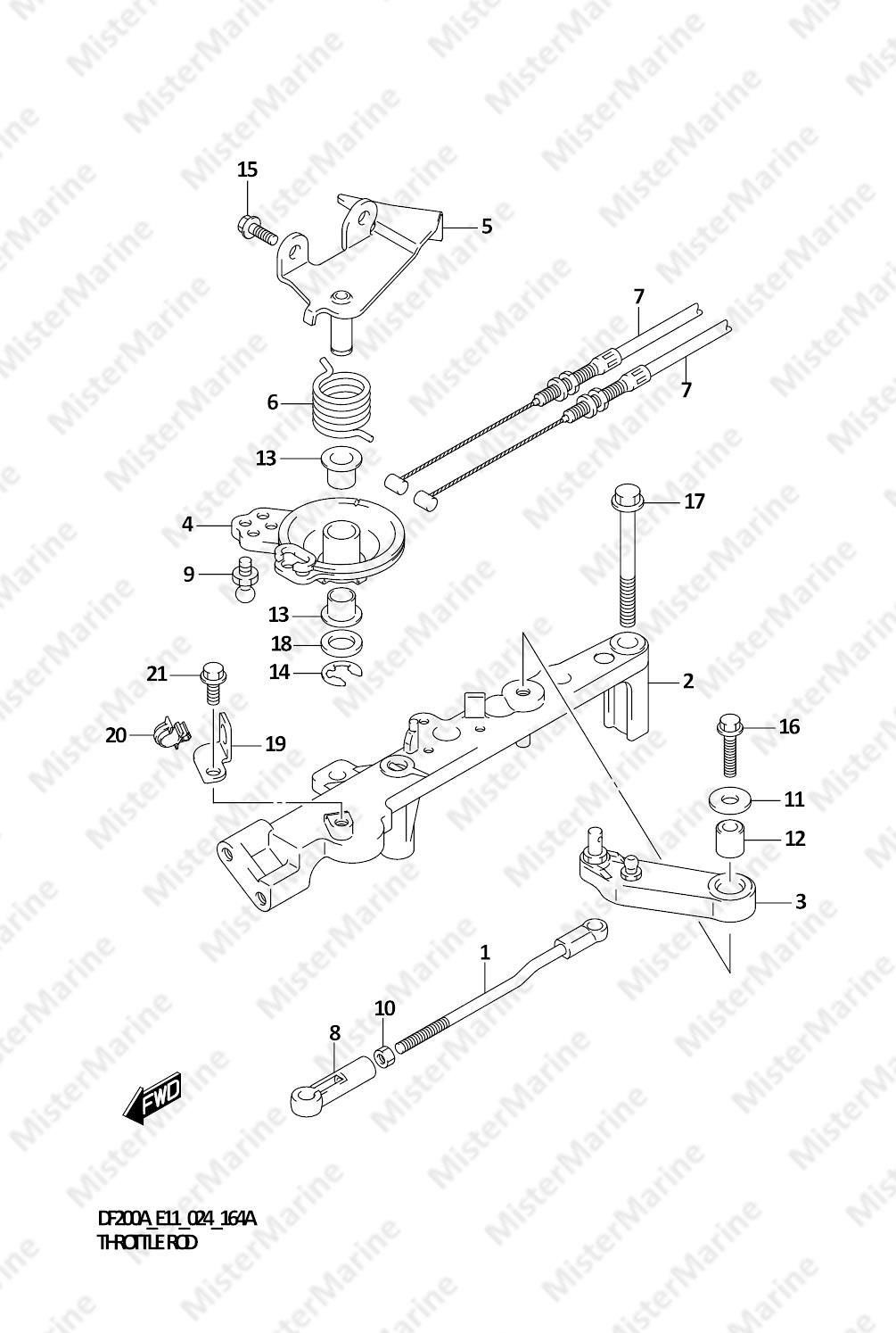 FIG.164A (1-C-14) THROTTLE ROD