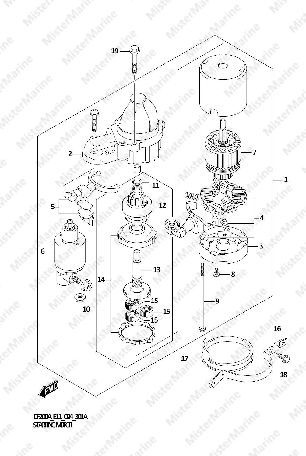 FIG.301A (1-D-14) STARTING MOTOR