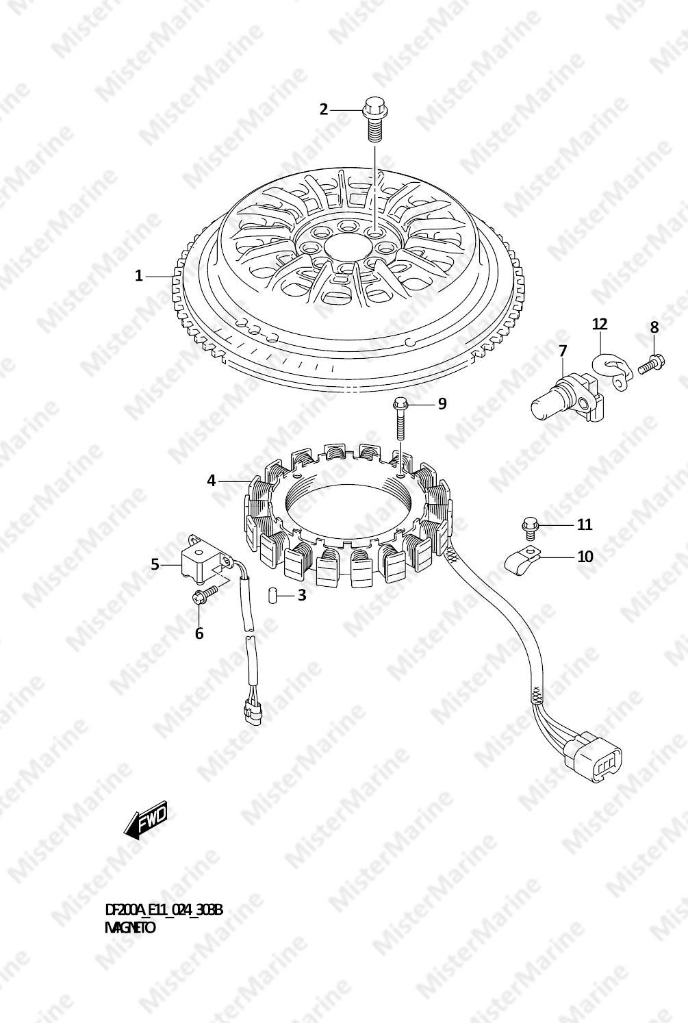 FIG.303B (1-D-16) MAGNETO (DF150AT,DF150AS,DF150AZ)