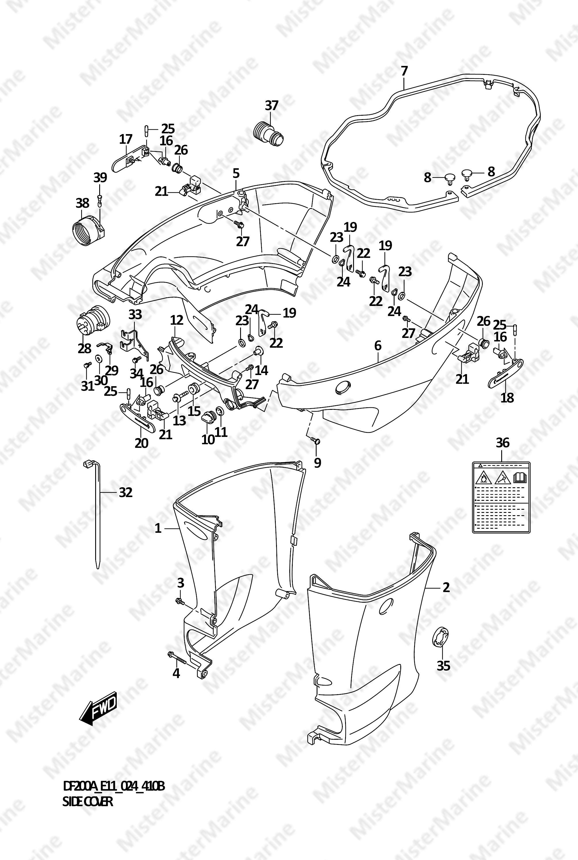FIG.410B (1-F-16) SIDE COVER