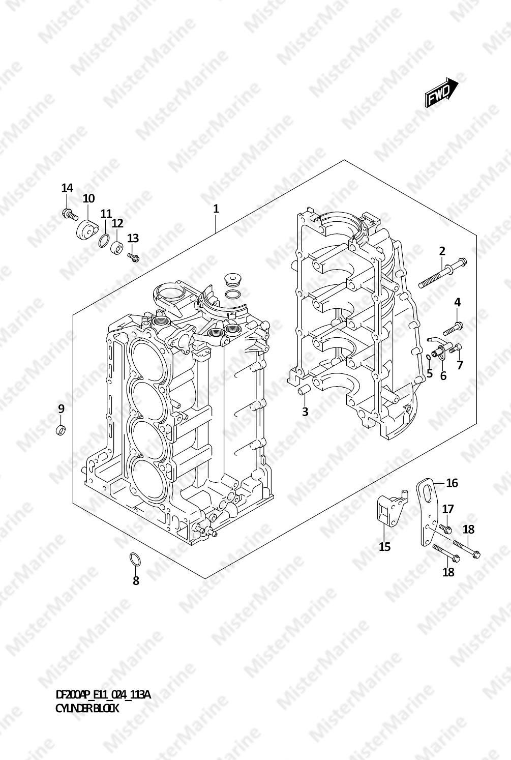 FIG.113A (1-B-3) CYLINDER BLOCK