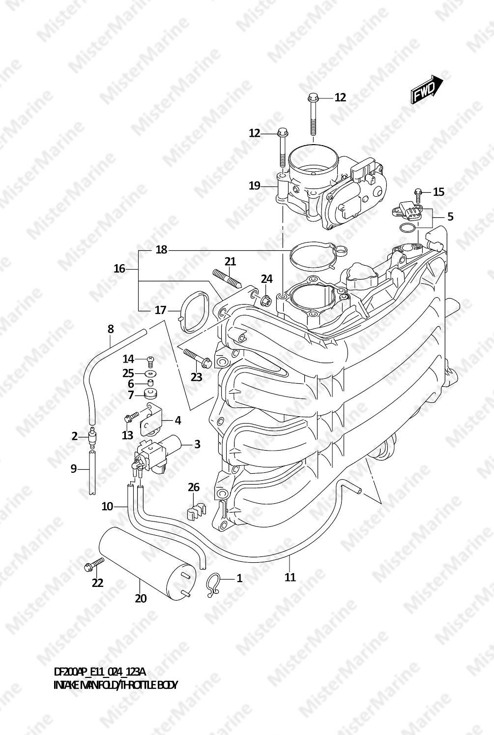 FIG.123A (1-B-13) INTAKE MANIFOLD/THROTTLE BODY