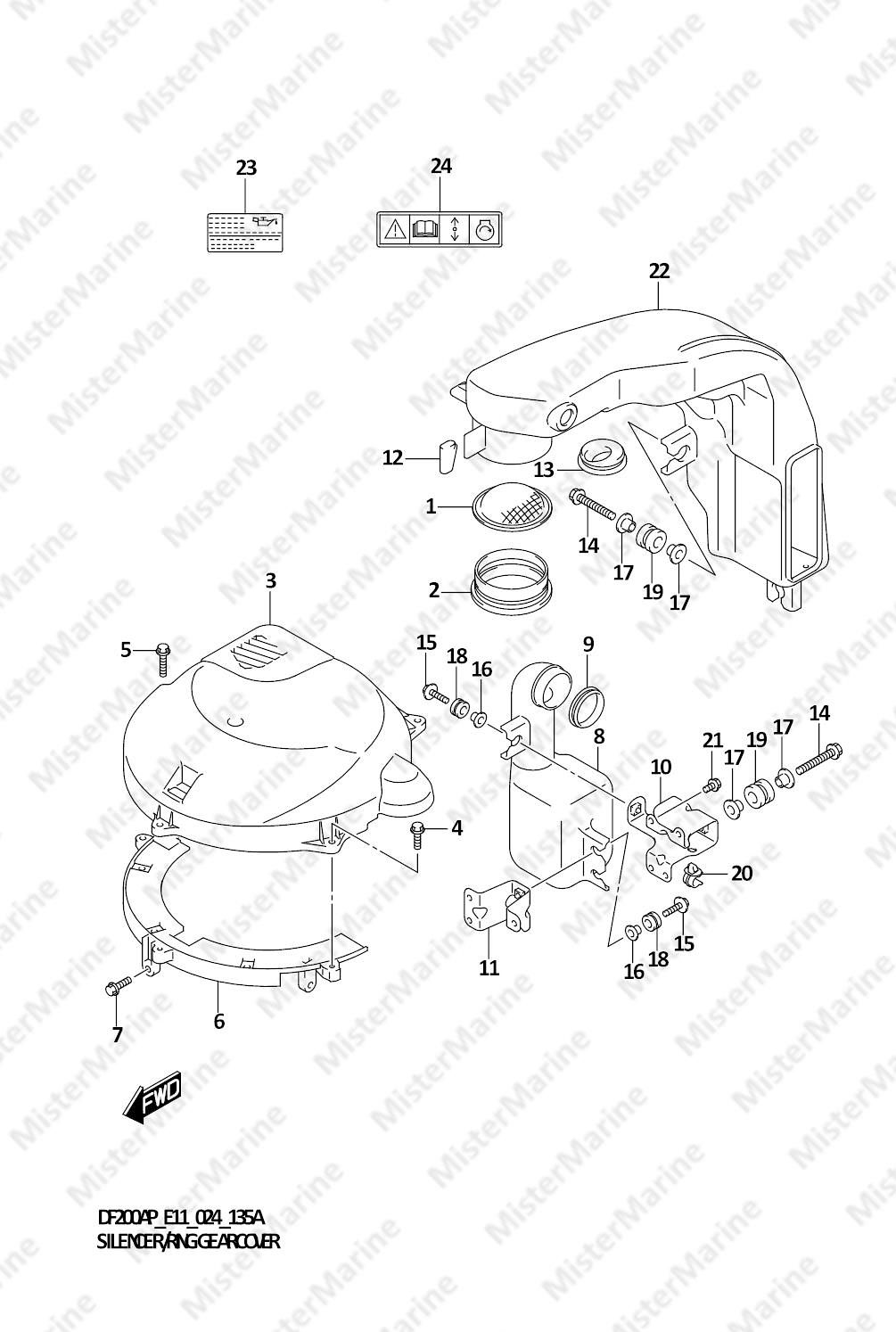 FIG.135A (1-B-14) SILENCER/RING GEAR COVER