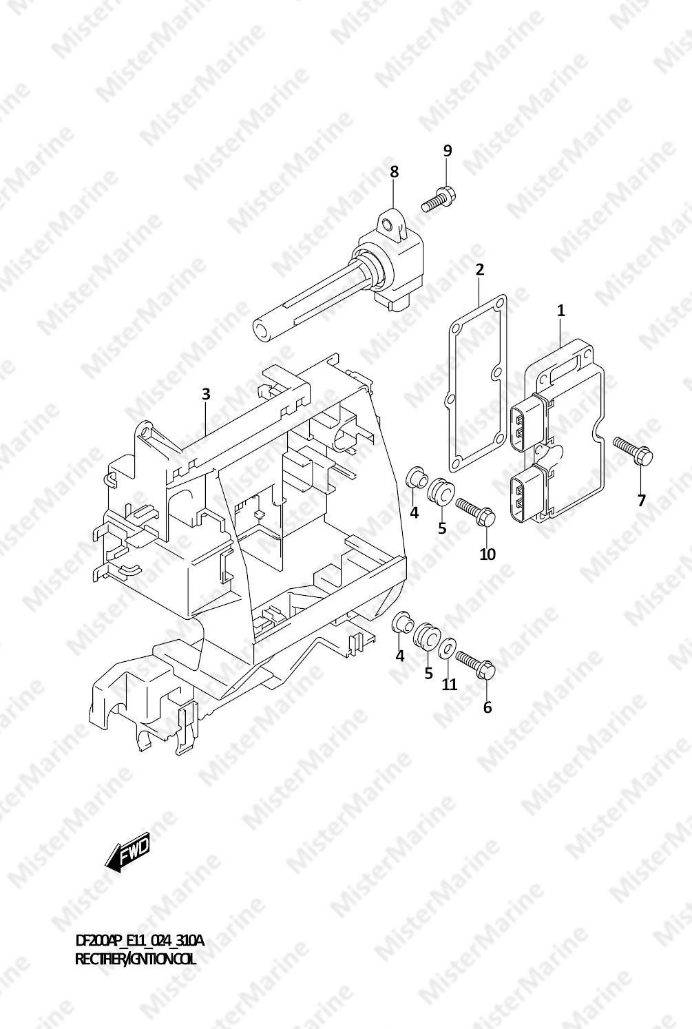 FIG.310A (1-D-7) RECTIFIER/IGNITION COIL