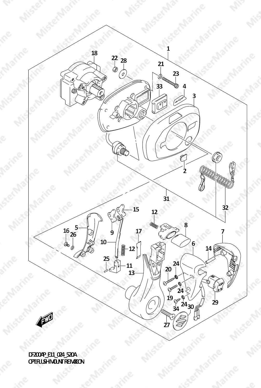 FIG.520A (1-E-16) OPT:FLUSH MOUNT REMOCON