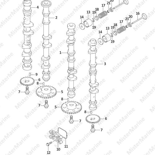 FIG.121B (1-C-4) CAMSHAFT ((DF200T,DF200Z):025)