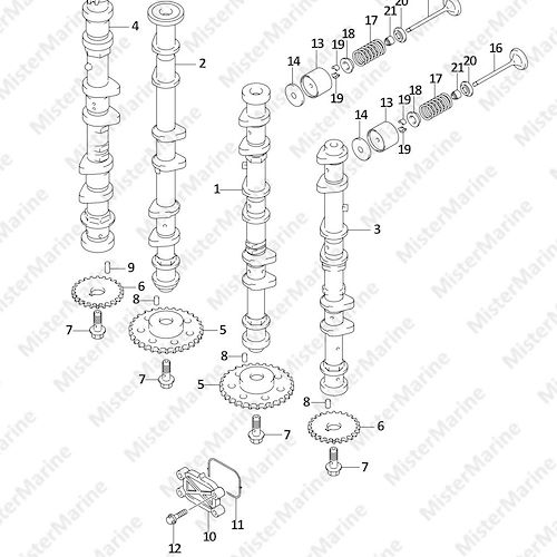 FIG.121D (1-C-8) CAMSHAFT ((DF225T,DF225Z):025)