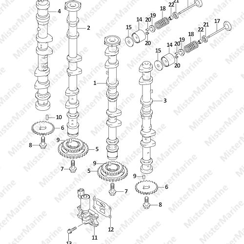 FIG.121F (1-C-12) CAMSHAFT ((DF250T,DF250Z):025)