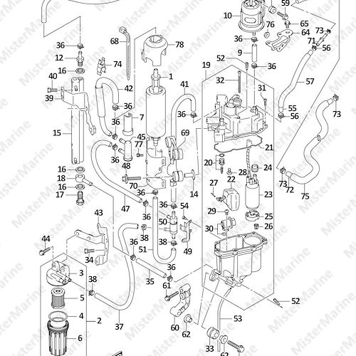 FIG.147B (1-D-14) FUEL PUMP/FUEL VAPOR SEPARATOR (DF250ST)