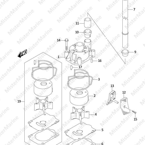 FIG.160C (1-E-8) WATER PUMP (SEE NOTE)