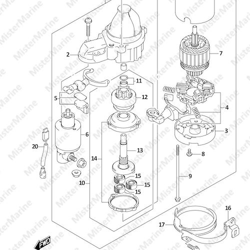 FIG.301B (1-H-4) STARTING MOTOR (025)