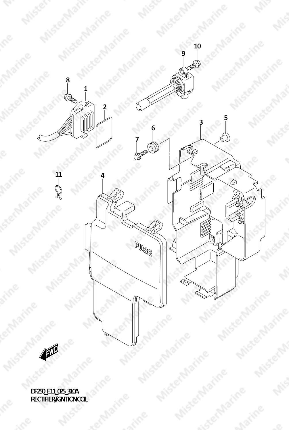 FIG.310A (1-H-7) RECTIFIER/IGNITION COIL (024)