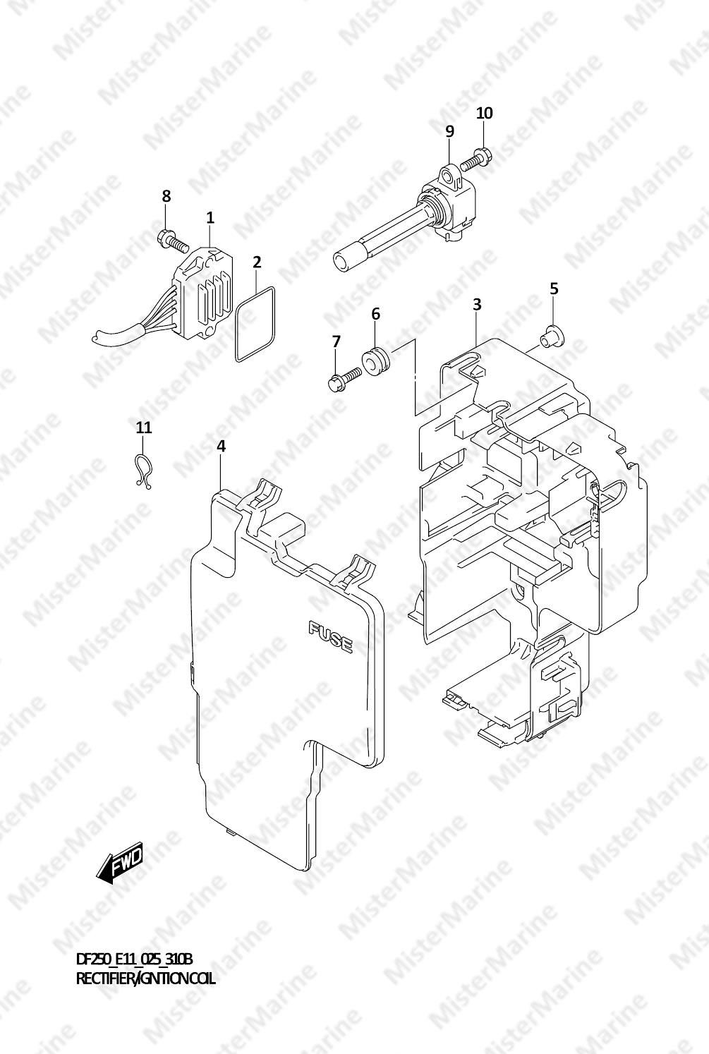 FIG.310B (1-H-8) RECTIFIER/IGNITION COIL (025)