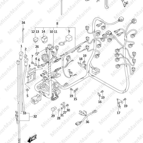 FIG.322H (1-I-14) HARNESS ((DF250T,DF250Z):025)