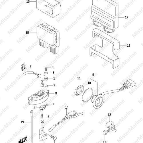 FIG.326B (1-J-3) PTT SWITCH/ENGINE CONTROL UNIT (DF250ST:025)