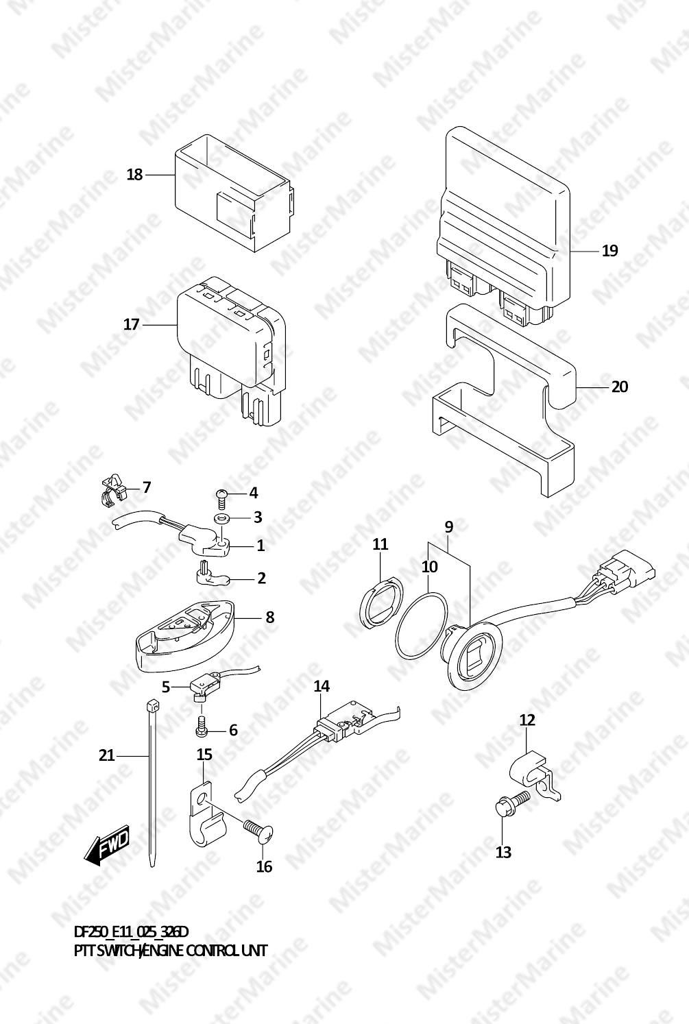 FIG.326D (1-J-5) PTT SWITCH/ENGINE CONTROL UNIT (SEE NOTE)