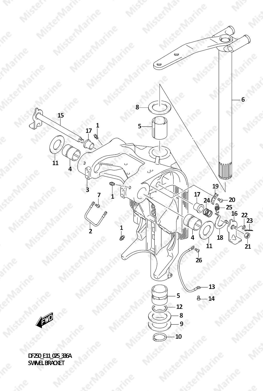 FIG.336A (1-J-10) SWIVEL BRACKET (W/TRANSOM(L))