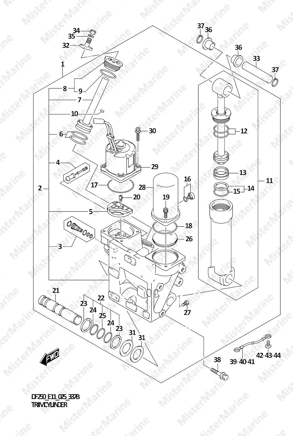 FIG.337B (1-K-2) TRIM CYLINDER (W/TRANSOM(X),W/TRANSOM(XX))