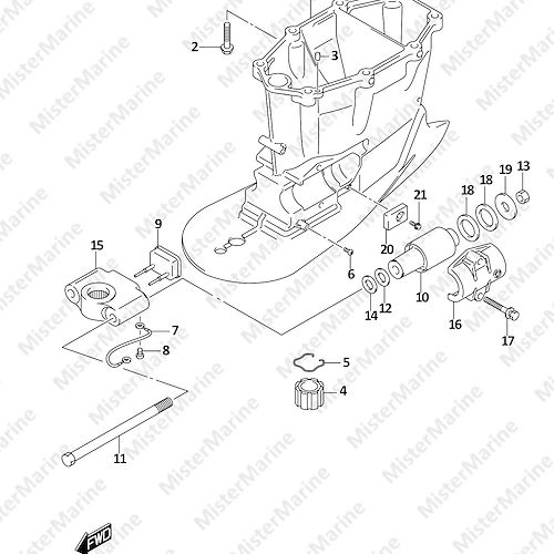 FIG.405E (1-L-3) DRIVE SHAFT HOUSING (DF250ST:W/TRANSOM(X))