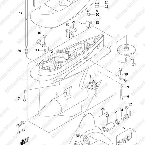 FIG.407B (1-L-6) GEAR CASE (DF200Z)