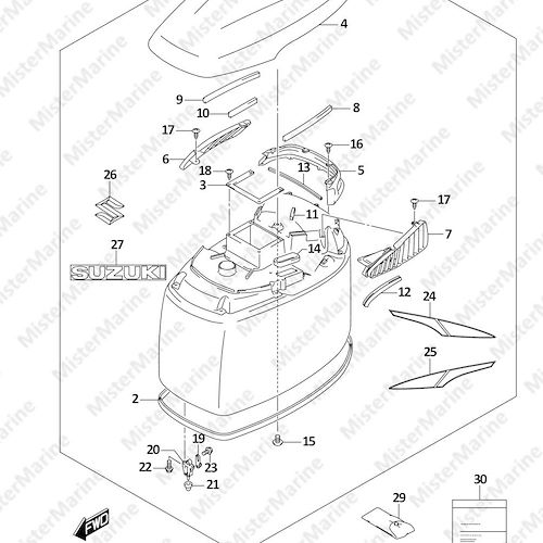 FIG.420B (2-B-10) ENGINE COVER (DF250ST:025)