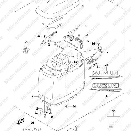 FIG.420C (2-B-11) ENGINE COVER ((DF200T,DF200Z):024)