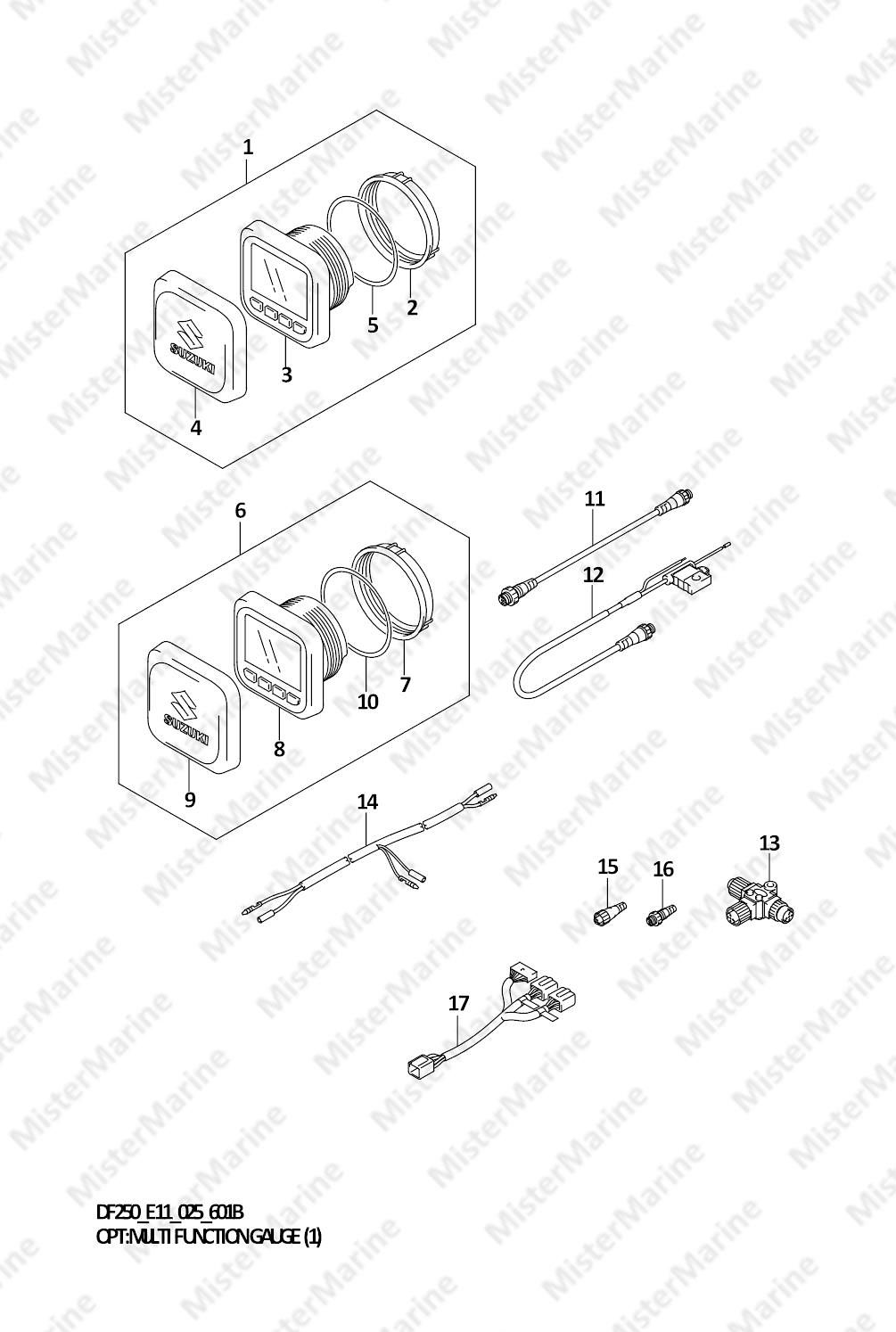 FIG.601B (2-E-9) OPT:MULTI FUNCTION GAUGE (1) (025)
