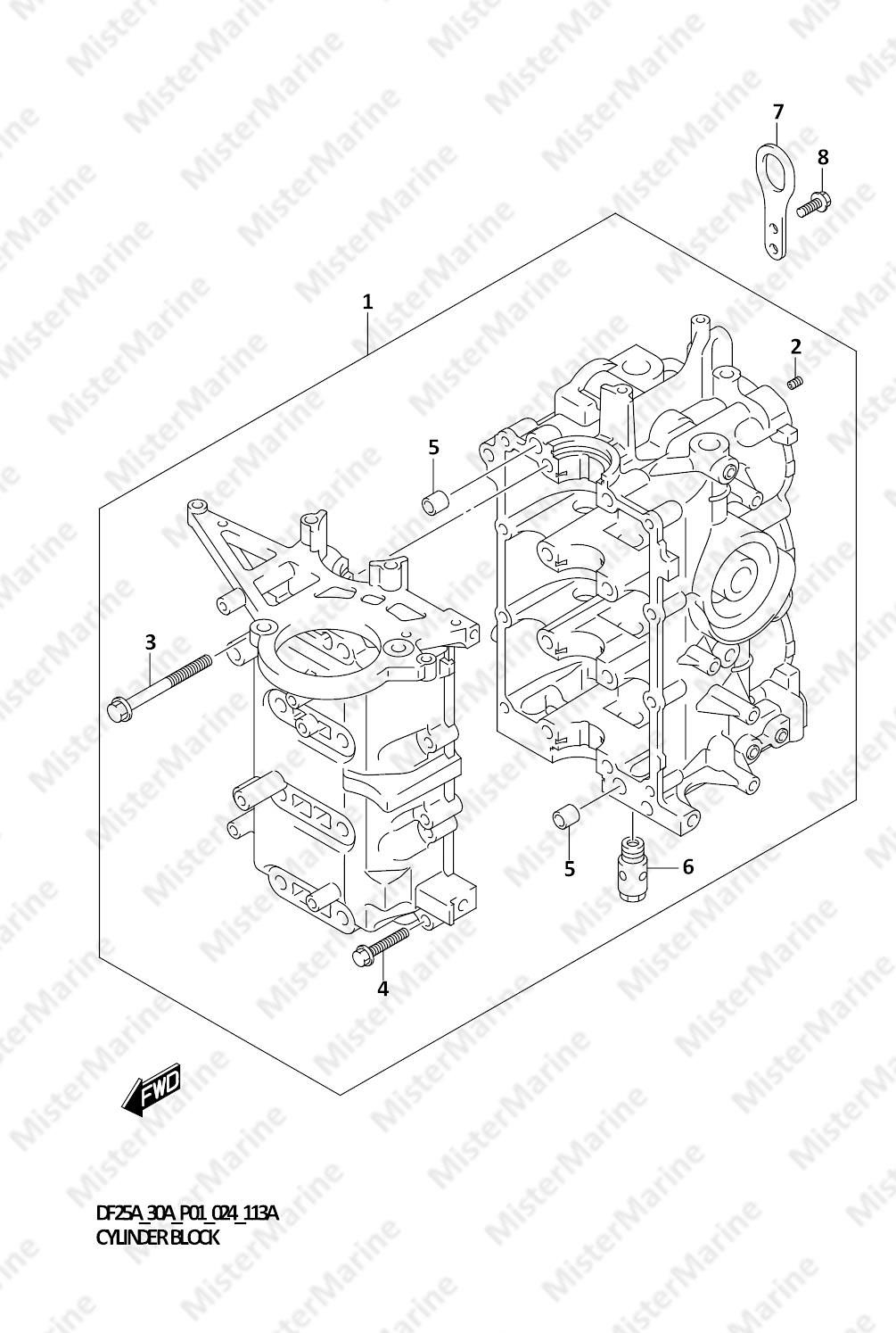 FIG.113A (1-B-3) CYLINDER BLOCK