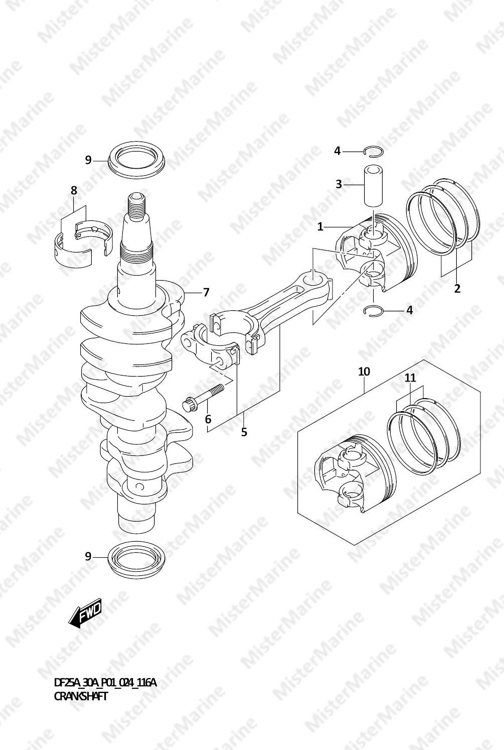 FIG.116A (1-B-4) CRANKSHAFT