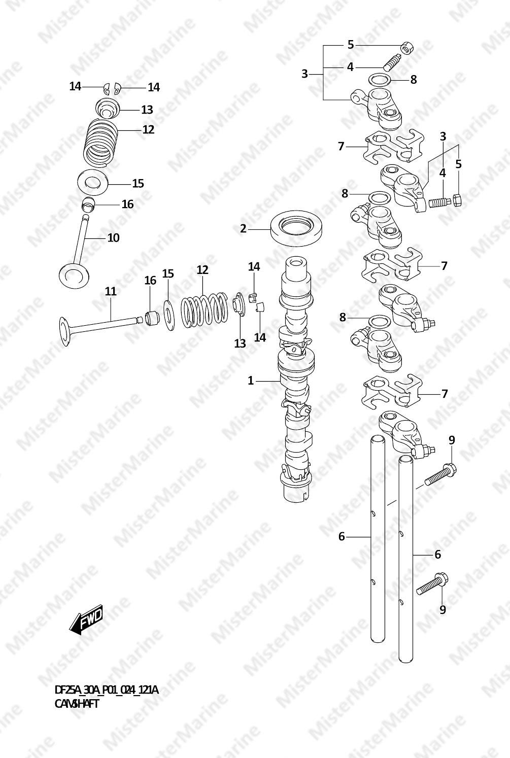 FIG.121A (1-B-6) CAMSHAFT