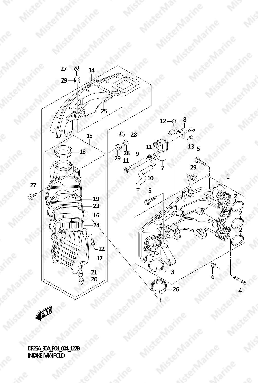 FIG.122B (1-B-8) INTAKE MANIFOLD (SEE NOTE)