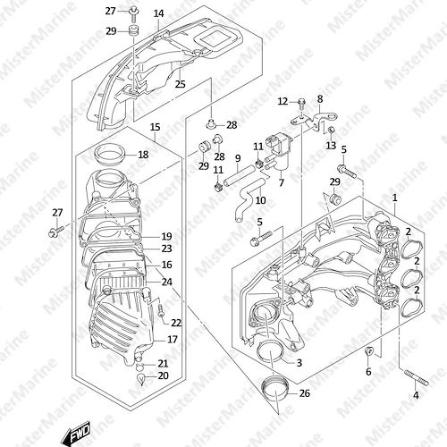 FIG.122B (1-B-8) INTAKE MANIFOLD (SEE NOTE)