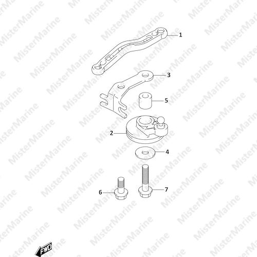 FIG.166A (1-C-6) THROTTLE CONTROL (DF25A,DF30A,DF30ATH,DF30AQ)