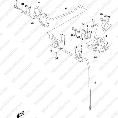 FIG.206A (1-C-10) CLUTCH ROD (DF25A,DF30A,DF30ATH,DF30AQ)