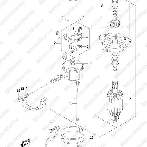 FIG.301A (1-D-2) STARTING MOTOR (DF25A)