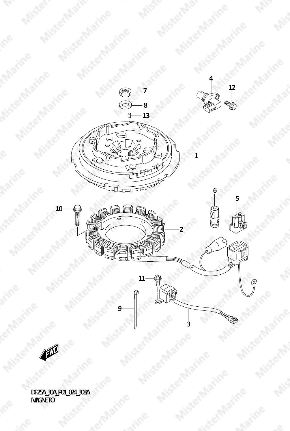 FIG.303A (1-D-5) MAGNETO (W/MANUAL STARTER)