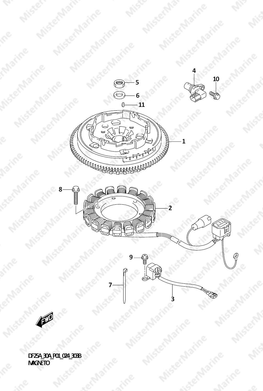 FIG.303B (1-D-6) MAGNETO (W/ELECTRIC STARTER)