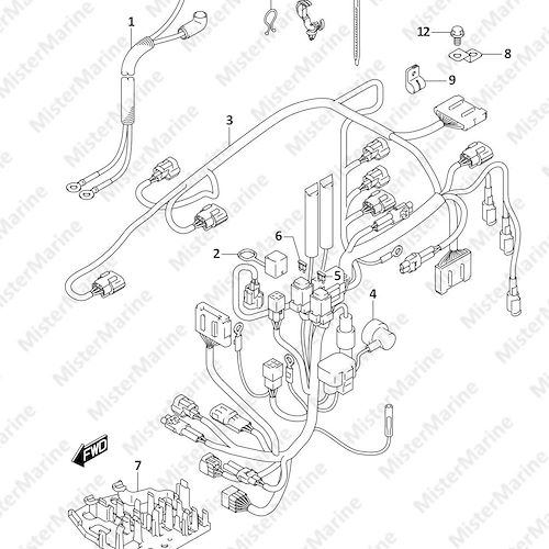 FIG.322C (1-D-14) HARNESS (DF25AT,DF30AT)
