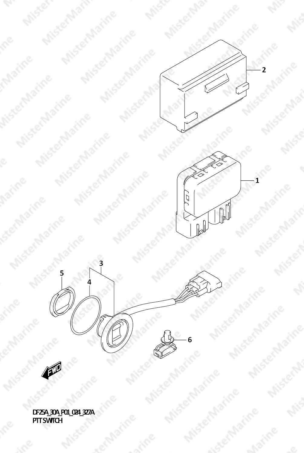 FIG.327A (1-E-3) PTT SWITCH (DF25AT,DF30AT)