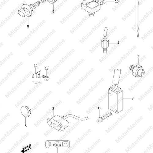 FIG.334C (1-E-7) SENSOR/SWITCH (DF25AT,DF30AT)