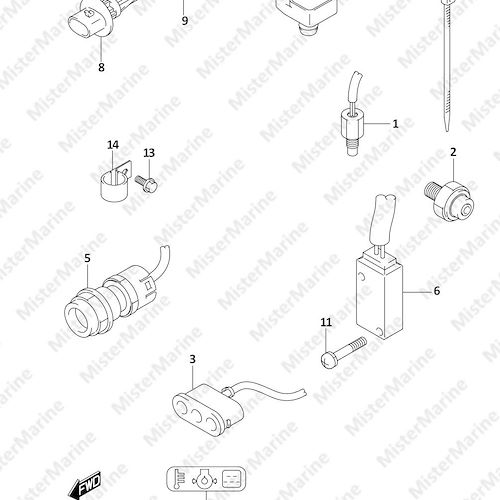 FIG.334D (1-E-8) SENSOR/SWITCH (DF30ATH)
