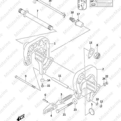 FIG.335A (1-E-10) CLAMP BRACKET (DF25A,DF30AR)