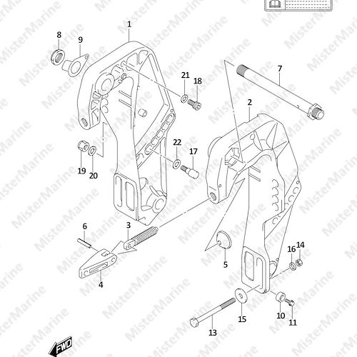 FIG.335B (1-E-11) CLAMP BRACKET (DF25AT,DF30AT,DF30ATH)