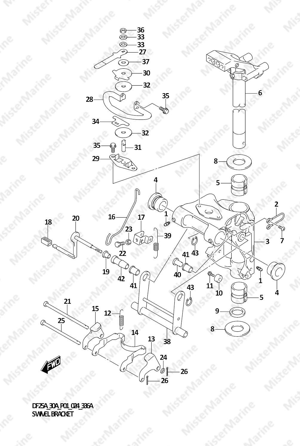 FIG.336A (1-E-14) SWIVEL BRACKET (DF25A)