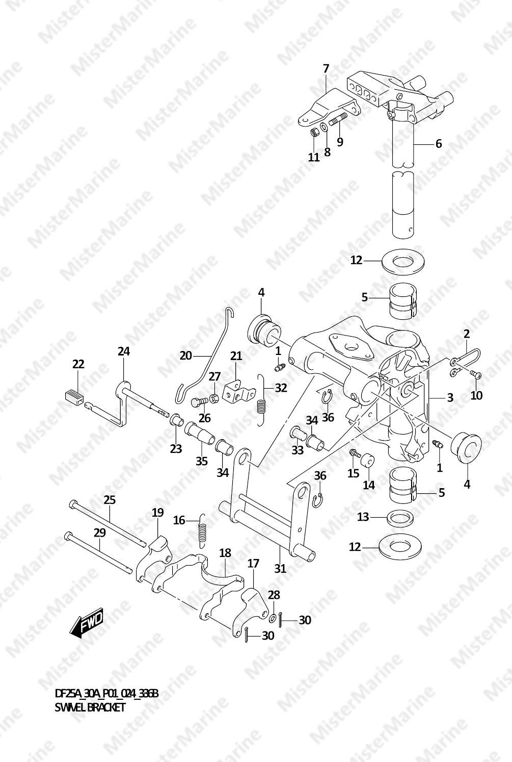 FIG.336B (1-F-2) SWIVEL BRACKET (DF30AR)