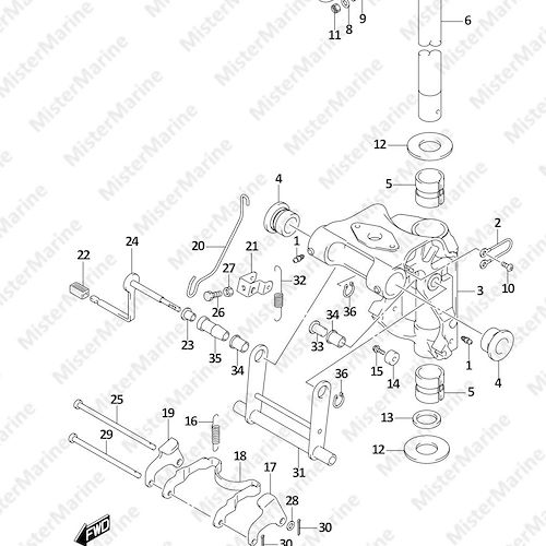 FIG.336B (1-F-2) SWIVEL BRACKET (DF30AR)