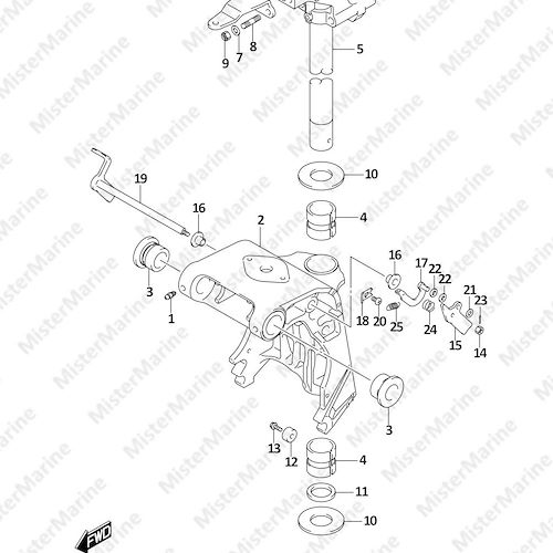 FIG.336C (1-F-4) SWIVEL BRACKET (DF25AT,DF30AT)