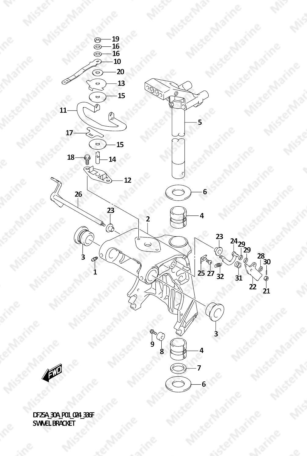FIG.336F (1-F-8) SWIVEL BRACKET (DF30AQ)