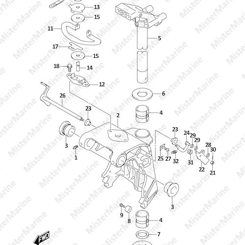 FIG.336F (1-F-8) SWIVEL BRACKET (DF30AQ)