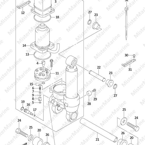 FIG.338A (1-F-9) TILT CYLINDER (DF25AT,DF30AT,DF30ATH)